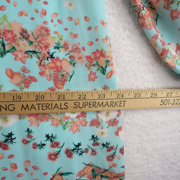 Worthington Dress Womens Size Large Floral Print Split Long Sleeve V Neck Lined - Picture 9 of 10